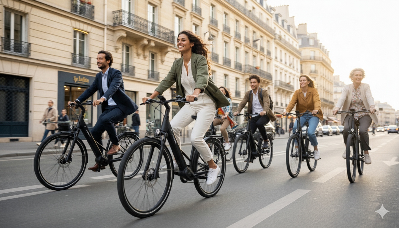 Flotte de vélos électriques en libre service sur campus